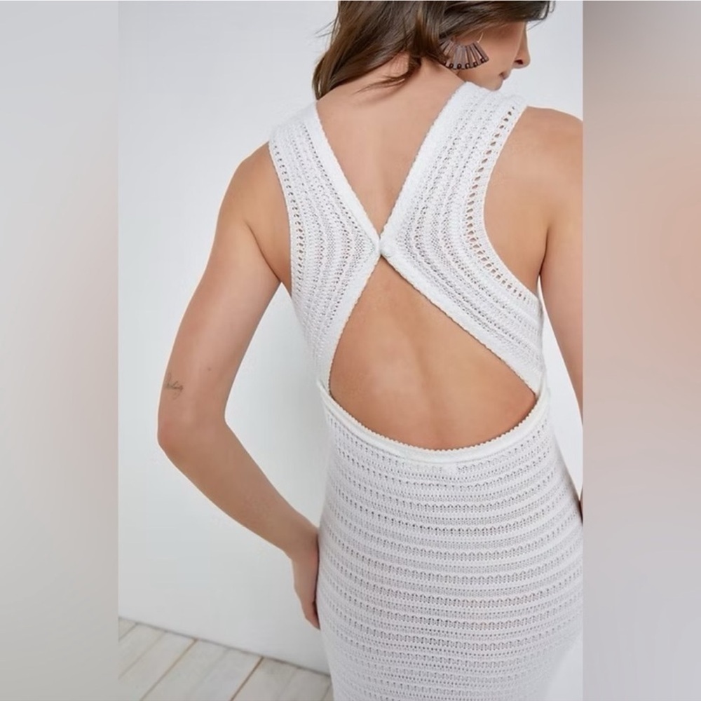 NWT Mustard Seed White Sleeveless Maxi Dress Size S - Picture 4 of 9